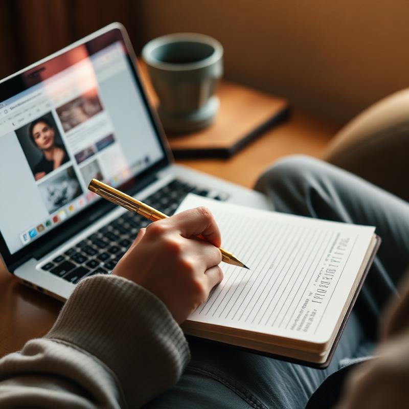 A writer working on a healthcare article